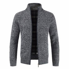 Мужской осенний толстый Новый Модный деловой Повседневный свитер, кардиган, мужской брендовый облегающий вязаный свитер, верхняя одежда, теплый зимний свитер, мужской джемпер 2024 - купить недорого
