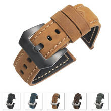Vintage Genuine Leather watch Strap For Panerai Crazy Horse sport watch band Solid Buckle men 20mm 22mm 24mm 26mm brown blue 2024 - buy cheap
