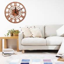 Retro Roman Numeral Wooden Wall Clock Silent Bedroom Home Office Timepiece Decor 2024 - buy cheap