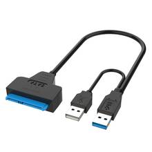 Кабель SSD USB3.0 для SATA HDD, кабель передачи данных, твердотельный диск, кабель питания для жесткого диска, кабель USB 5Gps SATAIII, 22pin 2024 - купить недорого