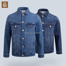 Youpin jaqueta jeans micro-elástica fashion e confortável masculino, jaqueta jeans outono e inverno 2024 - compre barato