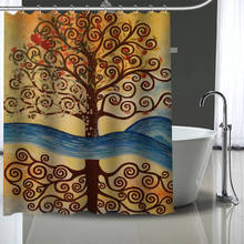 Пользовательские высококачественные шторы для душа The-Kiss-Gustav-Klimt, товары для ванны, декор для ванной комнаты, водонепроницаемый полиэстер с 12 крючками 2024 - купить недорого
