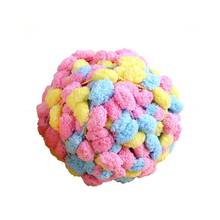 Thick Woollen Big Soft Rainbow Pom Pom Yarn Hand Knitting Crochet Yarn for DIY Blanket Cushion Colorful Pompom Thread FZ375 2024 - buy cheap