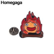 Homegaga calcifer kids Zinc tie pins badges para shirt bag clothes cap backpack shoes brooches badge D2350 2024 - buy cheap