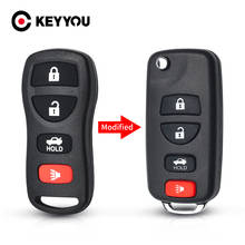 KEYYOU модифицированный 3 + 1 4 кнопки раскладной дистанционный ключ для Nissan Infiniti Xterra Frontier Muranon PATHFINDER TITAN брелок для ключей 2024 - купить недорого