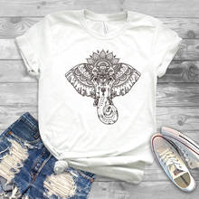 Camiseta Bohemia con estampado de elefante, camisa con estampado de Mandala y elefante, camiseta de animales geniales, camisetas bohemias 2020 2024 - compra barato