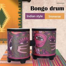 Miúdo indiano aplique bongos de madeira tambor instrumento música percussão educação brinquedo 2024 - compre barato