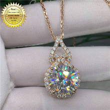 Solid Au750 18K gold Necklace moissanite 3ct Diamond DVVS color With national certificate 1021 2024 - buy cheap
