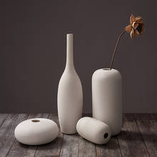 Nordic White Ceramic Vase Decoration Modern Minimalism Chinese Flower Arrangement Living Room Home Decor Zen Vase for Decoration 2024 - купить недорого