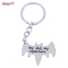 1Pc "My Dad My Superhero" Bat Shape Keychain Daddy Key Rings Gift For Dad Fathers Day,Father Key Chain Cars Bags Accessories 2024 - buy cheap