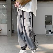 Pantalones de chándal finos deportivos para hombre, pantalón largo con múltiples bolsillos, atado al tobillo, holgado 2024 - compra barato