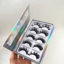 3pcs Natural 5D Mink Eyelashes 5pairs Lashes Book Holographic Package with 25mm 3D Mink Eyelashes 2024 - buy cheap