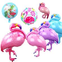 Balão de folha de alumínio de flamingo, balão para decoração de festa de aniversário infantil, suprimentos para festa com tema do havaí, festa de verão 2024 - compre barato