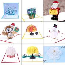 Christmas 3D Up Greeting Cards Postcards Invitations with Envelope Birthday Wedding Party Christmas Decor Gift 25 Styles 2024 - buy cheap