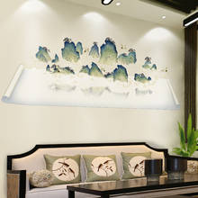Estilo chinês paisagem rolo pintura adesivo de parede sala estar fundo decoração da parede 3d estéreo papel decalques decoração da sua casa 2024 - compre barato