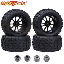 4Pcs/Lot 125mm RC Tires & Nylon Wheel Rims Foam Inserts For 1/10 Monster Truck Tyres HSP HPI Traxxas Himoto Redcat Kyosho Tamiya 2024 - buy cheap