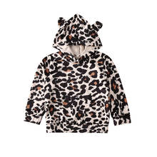 1-6Y Toddler Kids Baby Girl Boy Autumn Clothes Hooded Long Sleeve Leopard Print Tops T-Shirt Warm Outfit 2024 - buy cheap