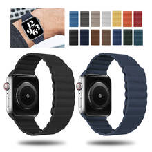 Strap for Apple Watch 5 4 3 6 38mm 42mm Leather loop belt bracelet iWatch series 6 5 4 3 SE correa apple watch band 44mm 40mm 2024 - buy cheap