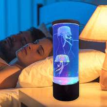 Mesa de cabeceira jellyfish lâmpada dormir luz quarto lâmpada de mesa de cabeceira aquário led tanque luz da noite para aquário 2024 - compre barato
