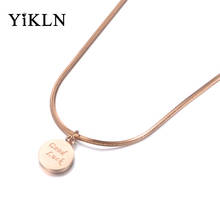 YiKLN-collar con colgante de moneda de buena suerte para mujer, diseño Original de oro rosa, joyería para mujer, Gargantilla con amuleto de disco Simple, YN18237 2024 - compra barato