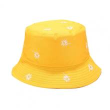 Панама Складная однотонная с цветочным принтом, женская шапка рыбака для улицы, дышащая солнцезащитная Кепка, дорожный козырек 2024 - купить недорого