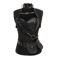 Corsés negros Steampunk para mujer, ropa gótica Sexy, huesos de acero, Overbust, gótico, Retro, Corset Punk para mujer 2024 - compra barato