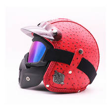 Moto rcycle scooter capacete 3/4 abrir a cara halmet cruz do vintage casque moto casco moto moto bicicleta para harley halmet 2024 - compre barato