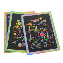 10 шт. 17.2x12.6 см бумага для скретч Арта Волшебная бумага для рисования с ручкой для рисования для детей игрушка красочные игрушки для рисования 2024 - купить недорого