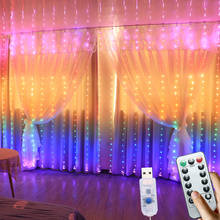 New Christmas Curtain Light Garland LED String Lights Christmas Decoration Remote Control USB Wedding For Bedroom Bulb Holiday 2024 - buy cheap