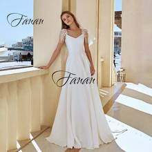 Simple V-Neck A-Line Backless Wedding Dress Sleeveless Chiffon Lace Appliques Bridal Gown robe de soirée de mariage платье 2024 - buy cheap