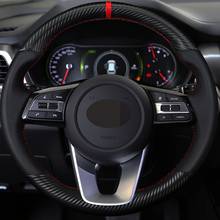 Car Steering Wheel Cover DIY Carbon Fiber Black Leather For Kia K5 Optima 2019 Cee'd Ceed 2019 Forte Cerato (AU) 2018 2024 - buy cheap