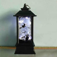 Halloween Pumpkin Lamp LED Romantic Hanging Lantern Garden Kids Creative Pumpkin Light Home Decor Witch Skeleton Party Bat