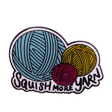 Squish more yarn brooch crochet knit pin lovely craft accessory creative knitters flair badge gift 2024 - buy cheap