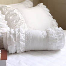 Cute candy cushion cover home decor ruffle layer lace decorative white pillows cover princess throw elegant bedding sofa cushion 2024 - buy cheap