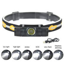 Linterna frontal LED para ciclismo, linterna de cabeza D10 de 3000 lúmenes, recargable por USB, batería 18650, para acampada y Pesca 2024 - compra barato