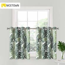 NICETOWN Leaf Patterned Room Darkening Bedroom Curtains Natural Style Light Blocking Window Treatment for Home Decor Green Palm 2024 - buy cheap