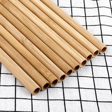 10Pcs Organic Bamboo Straws Reusable with Coconut Fiber Brush 20cm 8" Drinking Straw Biodegradable Kids Adults Straws Bag 2024 - buy cheap