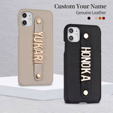 Correa de Metal personalizable para iPhone, cuero genuino de grano de guijarro para modelos 12, 13 Pro Max, X, XS, XR Max, 7, 8, 7Plus y 8Plus 2024 - compra barato