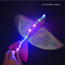 Светодиодная светящаяся электрическая мини-птица из пенопласта, бросающая руками птица на 360 градусов, круглая имитация колебающихся птиц, детская игрушка с USB-зарядкой 2024 - купить недорого