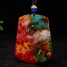 free shipping 2019 new Natural colorful lucky dragon jade  pendant Praying for safety stone necklace for men or women 2024 - buy cheap