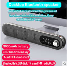 Desktop bluetooth speaker 3D surround sound system soundbar hifi stereo with 3000 mAh battery fm radio aux usb music box for pc 2024 - buy cheap