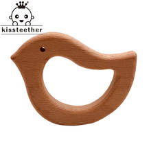 Kissteether-mordedor de madera de haya para bebé, juguetes de dentición de pájaro de dibujos animados, colgante de lactancia inspirado en Montessori 2024 - compra barato