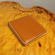 Hand-made Short Wallets Purses Women Men Clutch Vegetable Tanned Leather Thin Wallet Card Holder Billetera Hombre 2024 - buy cheap