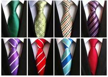 Модный новый классический узор в горошек, геометрический узор в полоску, в клетку, розовый, синий, жаккардовый, 100% шелк, мужской галстук, галстук, LUC47-68 2024 - купить недорого