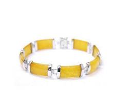 Free shipping NEW Nice yellow chain Link Bracelet 7.5" AAA > free shipping jade 2024 - buy cheap