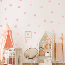 Adesivo de parede para quarto infantil, adesivo em aquarela rosa e cinza de pontos liac, decoração de casa e berçário de bebês, com 36 peças 2024 - compre barato