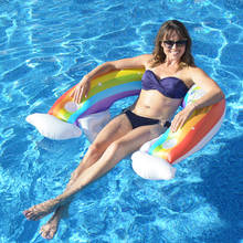 Водный гамак, откидное кресло, надувной плавающий матрас для бассейна, Радужный плавающий ряд, складной плавающий бассейн для взрослых 2024 - купить недорого