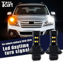 car accessories For Subaru outback Led drl Daytime Running Lights Turn Signal 7440 t20 2010 2011 2012 2013 2014 2024 - buy cheap