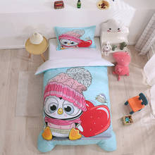 Penguin Bedding Set Single King Size Kawaii Animal Duvet Cover for Kids Bed Set Nordic Pink Comforter Covers Girls Bedroom 2024 - buy cheap