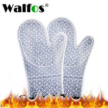 WALFOS One Piece Oven Mitts 1 Piece Silicone and Cotton Double -Layer Heat Resistant Gloves Silicone BBQ Gloves Kitchen Glove 2024 - buy cheap